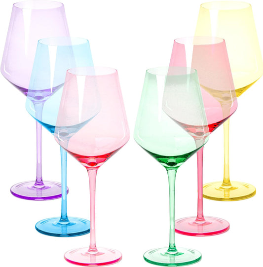 Multi Colored Pastel Wine Glasses